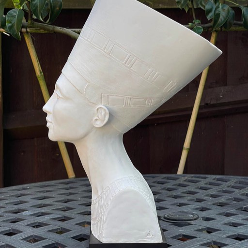 Nefertiti Poured Marble Sculpture Side