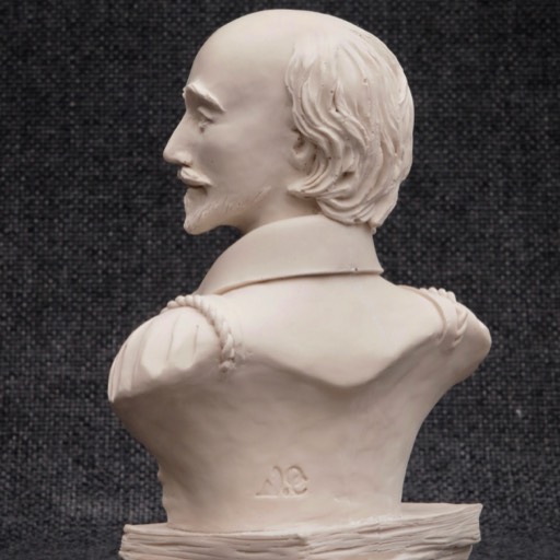 Shakespeare White Sculpture Back Angle